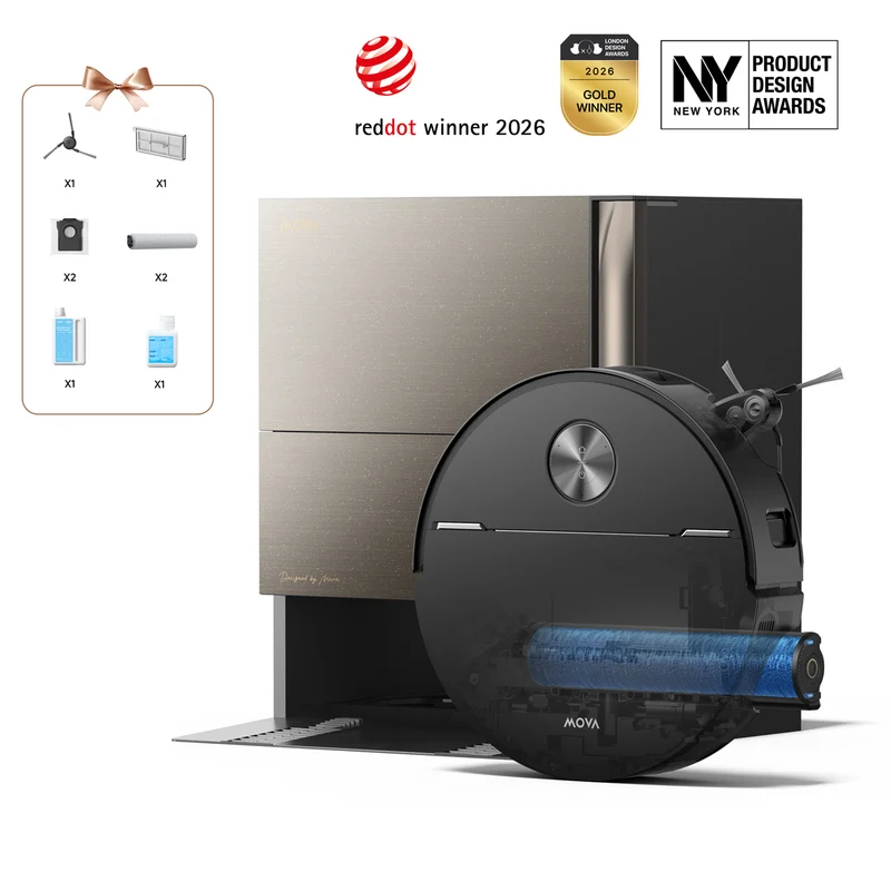 MOVA Z70 Ultra Roller Complete Robot Vacuum Brushed Metal