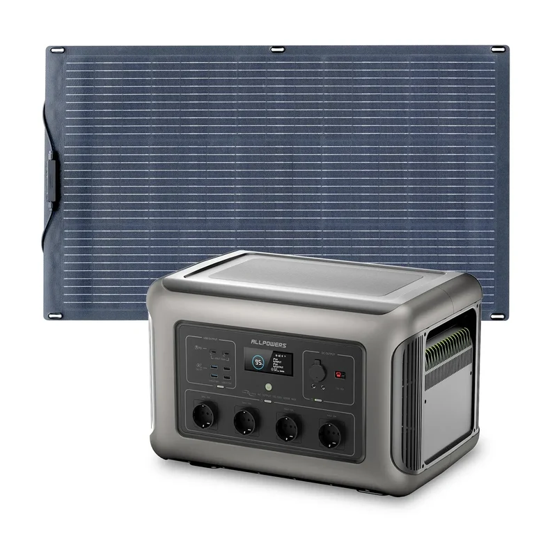 ALLPOWERS Solar Generator Kit 3500W (R3500 V2 + SF100 100W Flexible Solar Panel)