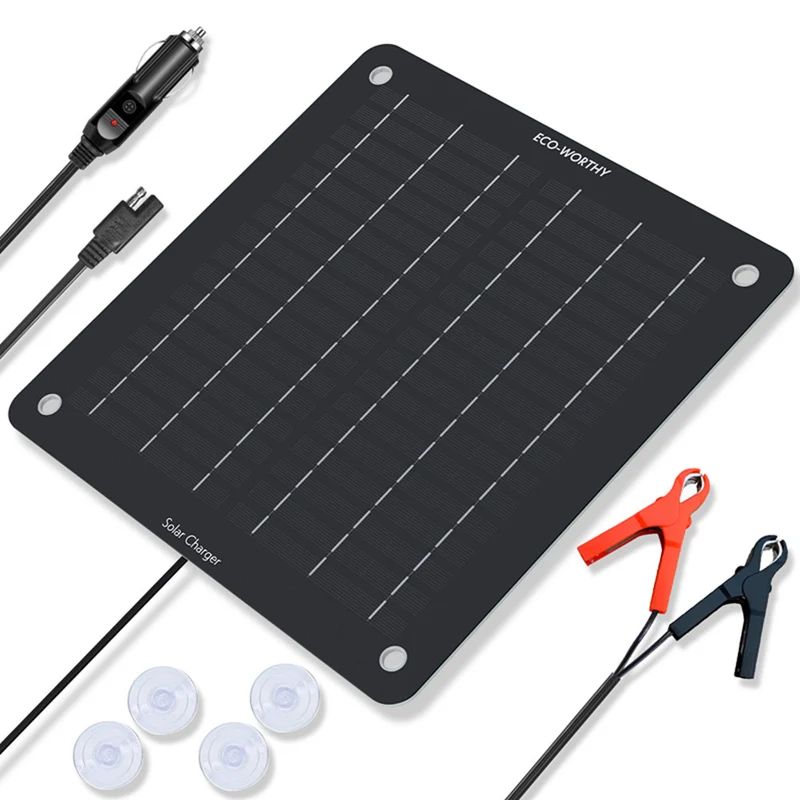 5Wp 10Wp Tragbares Solar-Erhaltungsladegerät für 12V-Batterien in Auto & Boot
