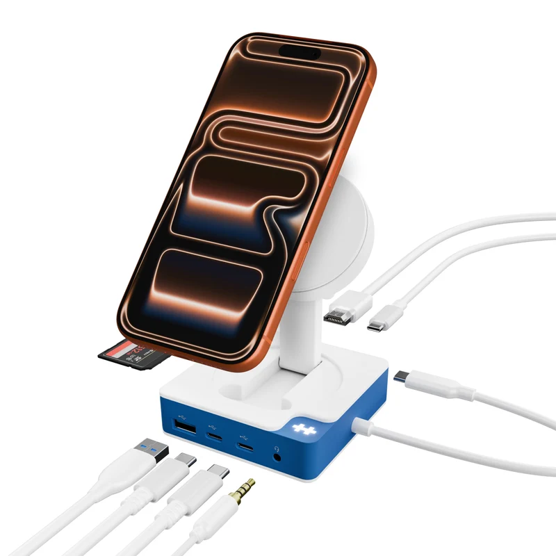 HyperDrive® Flex 5-Port-USB-C-Hub mit Qi-Telefonladegerät