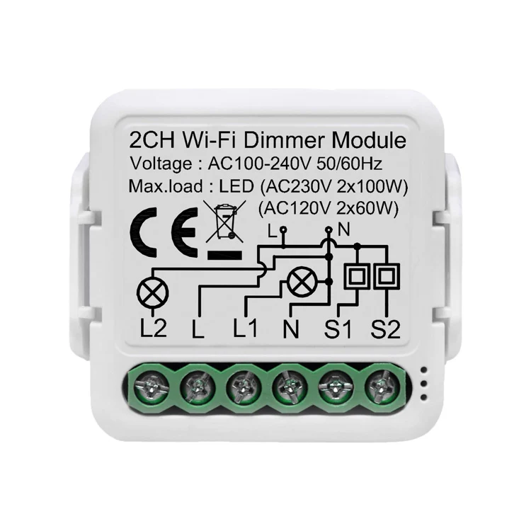 Netplus 2-channel Triac Dimmer WLAN Dimmer 2-Kanal SmartLife oder Tuya Smart App