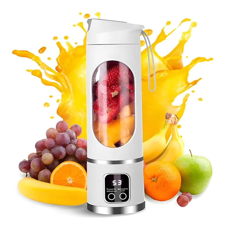 Tragbarer Smoothie Maker – 450ml, USB-Aufladung, inkl. Trinkbecher, für Büro & Reise