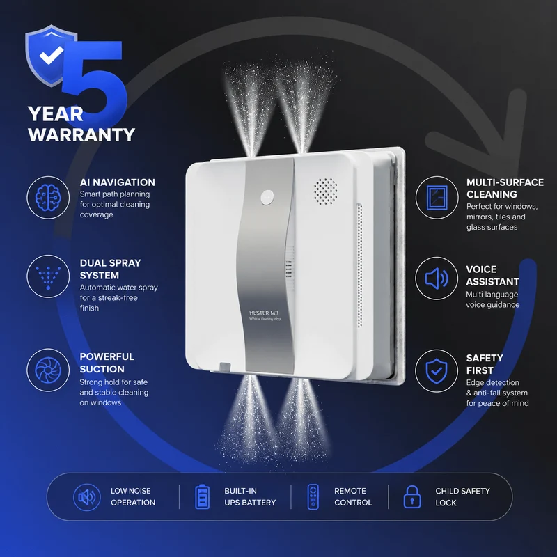 Automatic Window cleaning robot HESTER M3 PRO Extra Clean