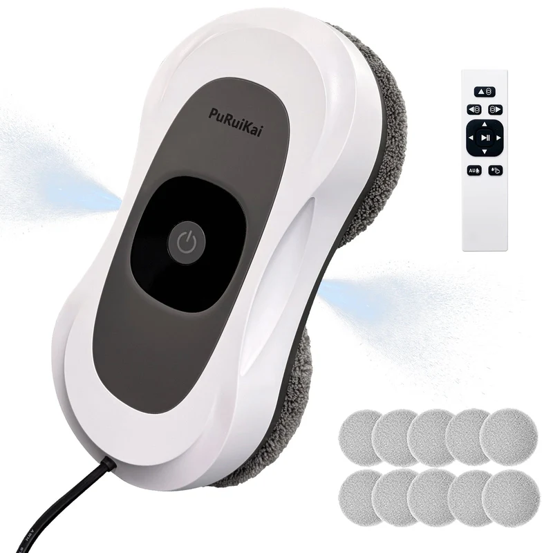 H-RN2-01 Automatic Window Cleaner | Smart Glass Cleaning Robot,Updated Auto Dual Water Spray Window Cleaning Robot