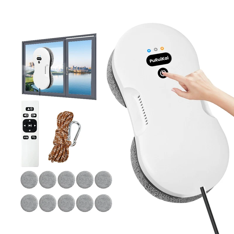 H-RN2-01 Automatic Window Cleaner | Smart Glass Cleaning Robot,Updated Auto Dual Water Spray Window Cleaning Robot