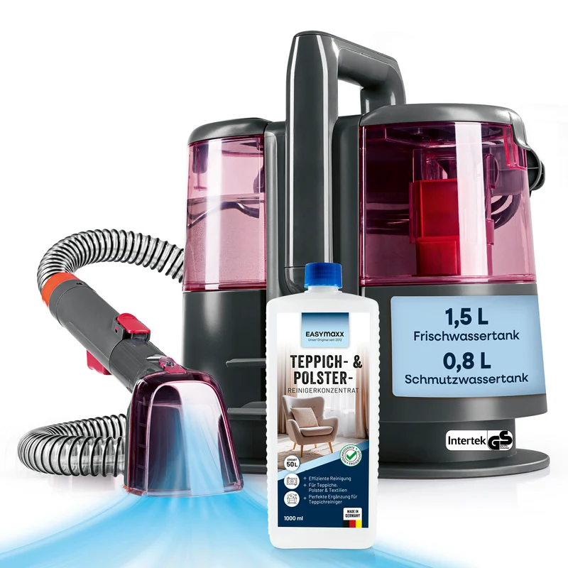 Polster- & Teppichreiniger Pro Power inkl. 1 l Teppich- & Polsterreiniger-Konzentrat - Grau/Rot