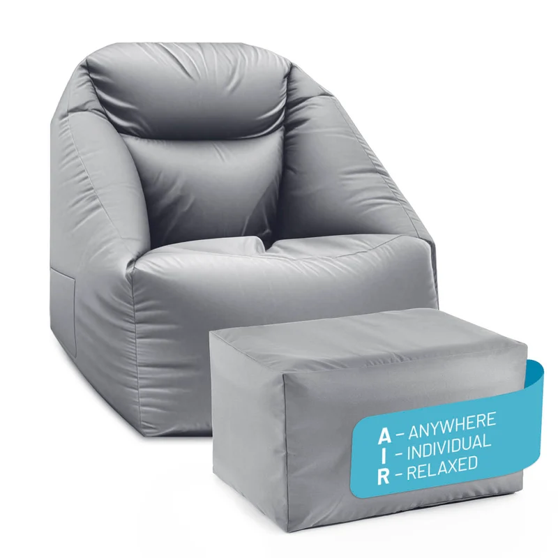 CrozyAir Relax-Set Luftsessel + Lufthocker - Grau