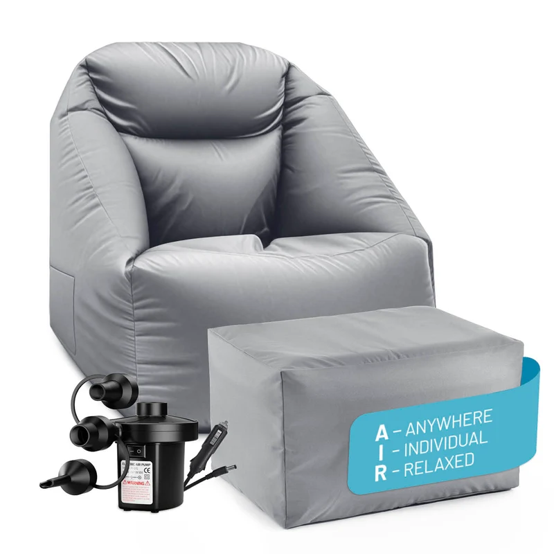 CrozyAir Relax-Set XL Luftsessel + Lufthocker inkl. Luftpumpe 2GO