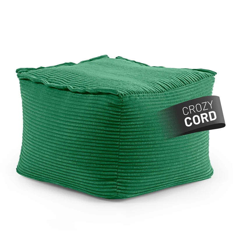 Modularer Hocker aus der LUMALAND Cord-Reihe - 140 L - 54 x 54 x 40 cm - Dunkelgrün