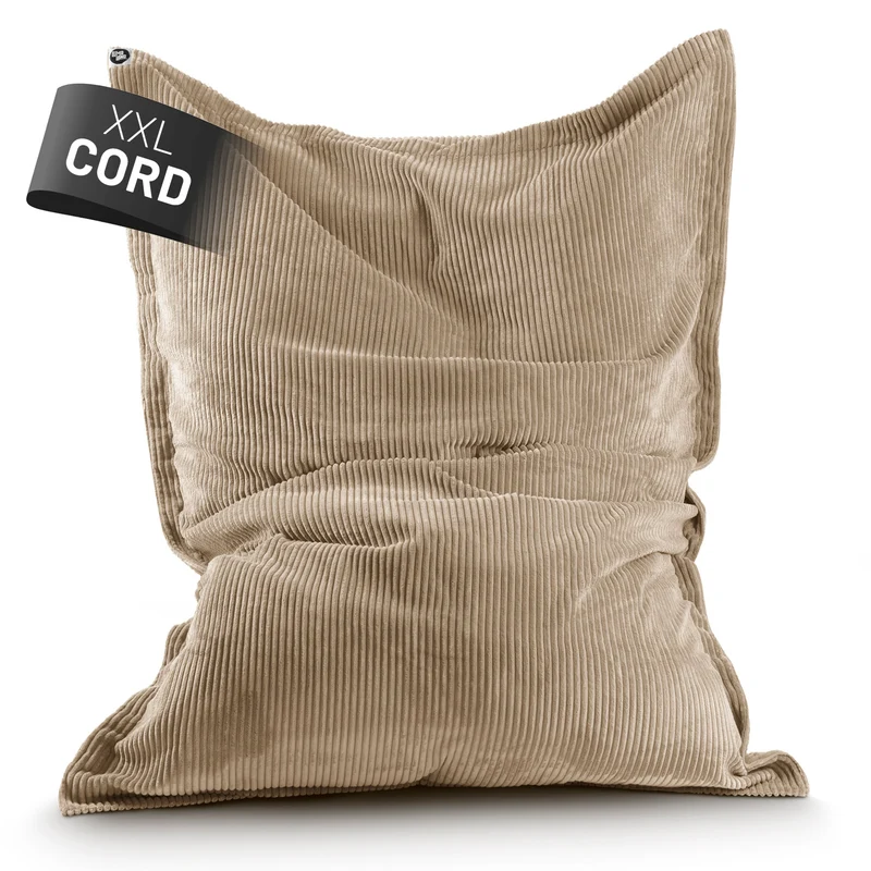 Sitzsack Classic XXL aus der LUMALAND Cord-Reihe - 380 L - 140 x 180 cm - Beige