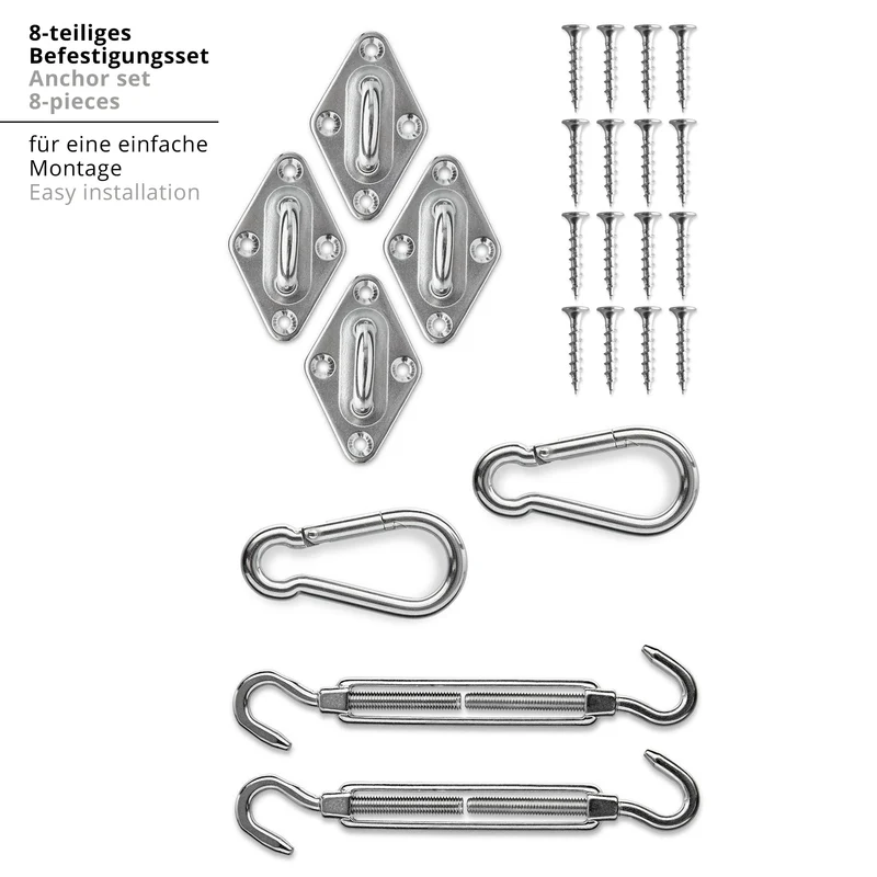 Befestigungsset - Fixierungsset für Sonnensegel