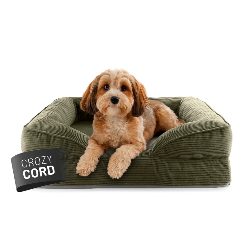 Komfort-Hundebett aus der LUMALAND Cord-Reihe - Gr. S - 70 x 60 cm - Grau