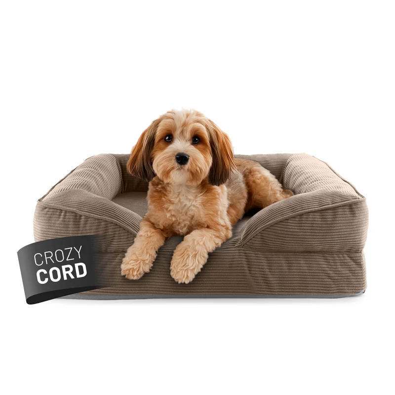 Komfort-Hundebett aus der LUMALAND Cord-Reihe - Gr. S - 70 x 60 cm - Grau