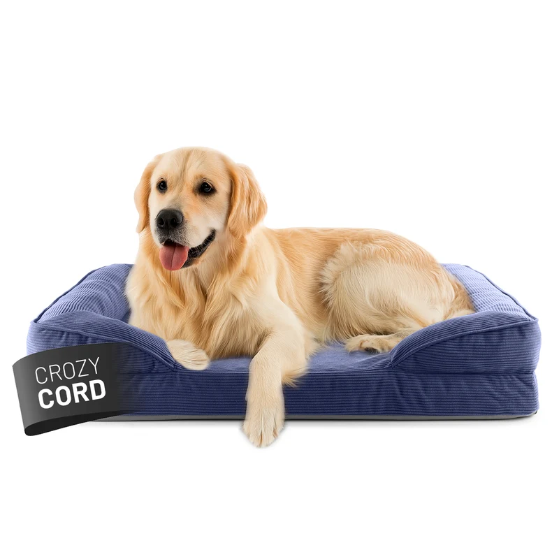 Komfort-Hundebett aus der LUMALAND Cord-Reihe - Gr. L - 110 x 75 cm - Grau