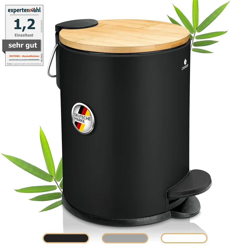 Tretmülleimer mit Softclose-Deckel - 3 l - Schwarz