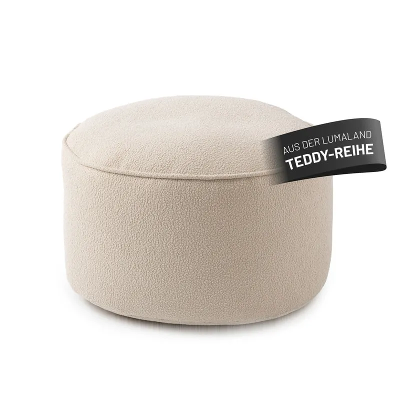 Sitzsack Pouf aus der LUMALAND Teddy-Reihe - Beige