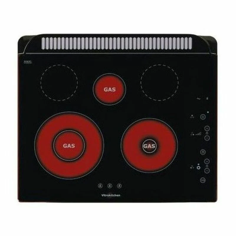 Glaskeramik-Kochfeld Vitrokitchen 301TGN 60 cm Schwarz (5 Kochstellen)