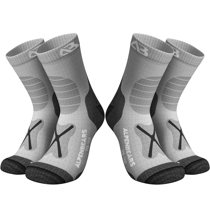 Wandersocken Merinowolle - 2er-Set - Grau - Größe 39-42