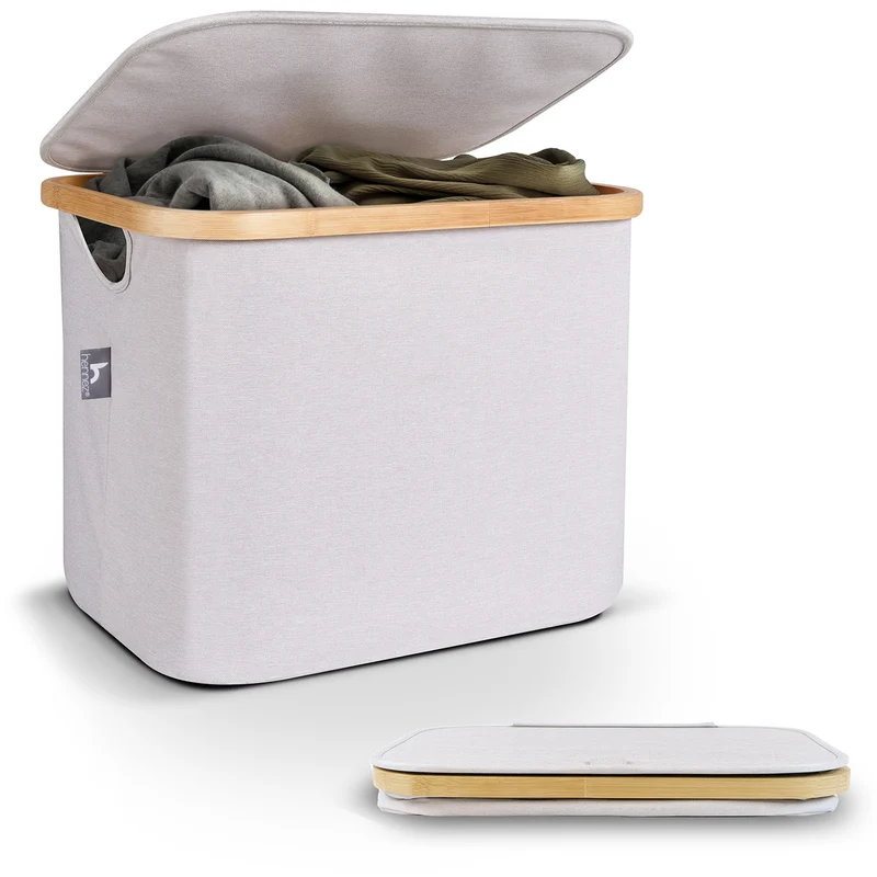 Aufbewahrungskorb "Adrian" 40 l mit Deckel - Beige