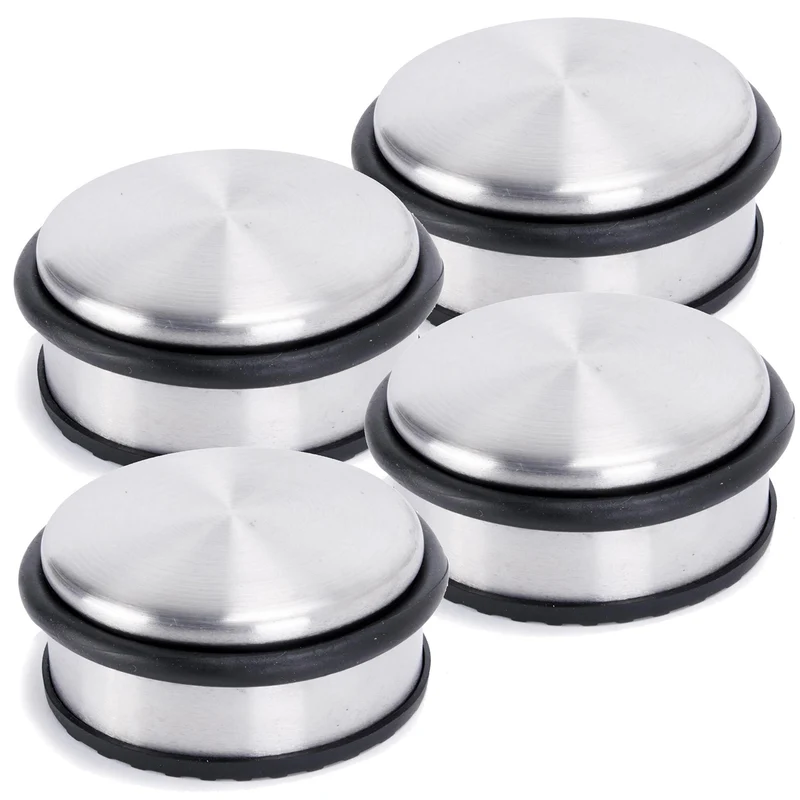 Edelstahl Türstopper Chrom-Design flach - 4 Stück