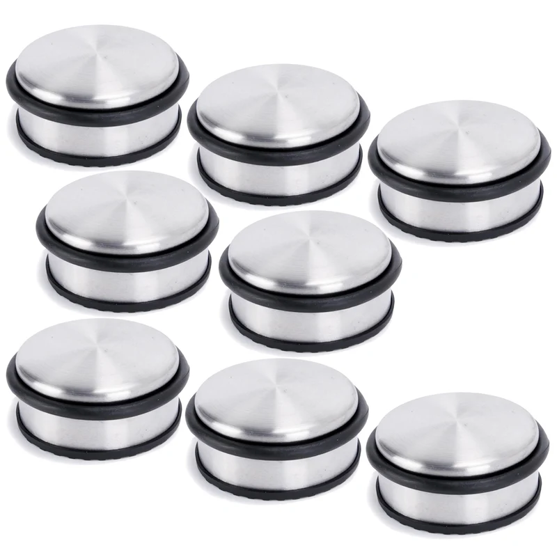 Edelstahl Türstopper Chrom-Design flach - 8 Stück