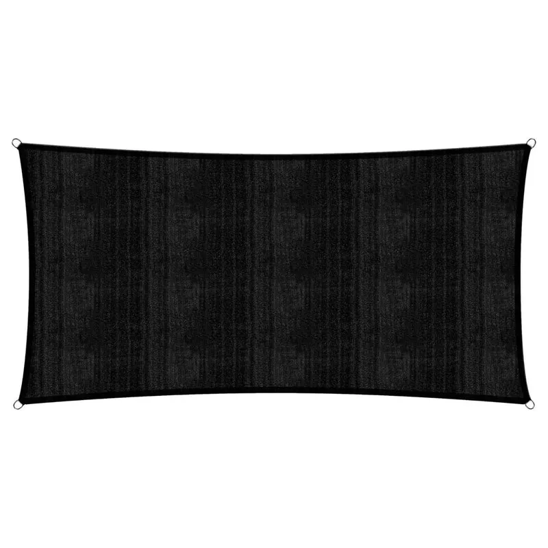 Sonnensegel 100% HDPE mit Stabilisator für UV-Schutz - Rechteck 5 x 7 Meter - Schwarz