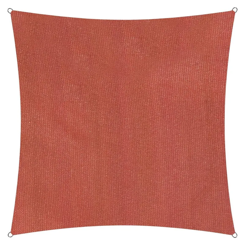 Sonnensegel 100% HDPE mit Stabilisator für UV-Schutz - Quadrat 3 x 3 Meter - Terracotta