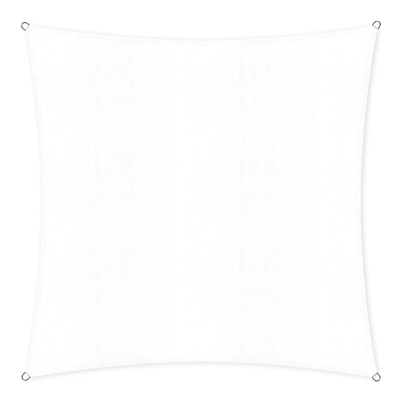 Sonnensegel 100% HDPE mit Stabilisator für UV-Schutz - Quadrat 3 x 3 Meter - Weiß