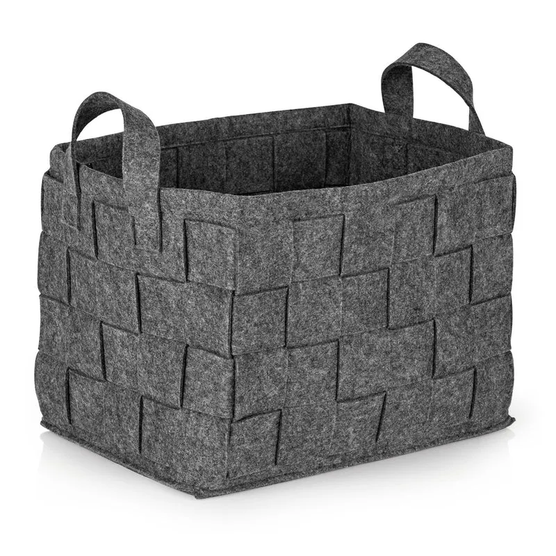 Filz-Aufbewahrungstasche M - 35 x 25 x 25 cm - Dunkelgrau