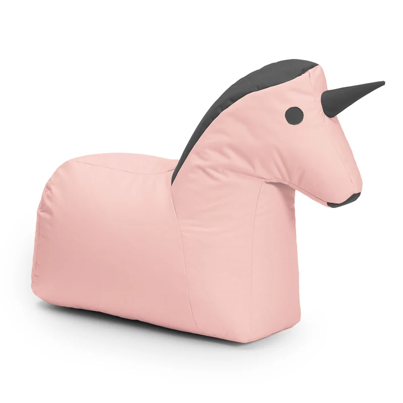 Kindersitzsack Animal Line Einhorn (120 L) - indoor & outdoor - Pastell Pink/Stahlgrau