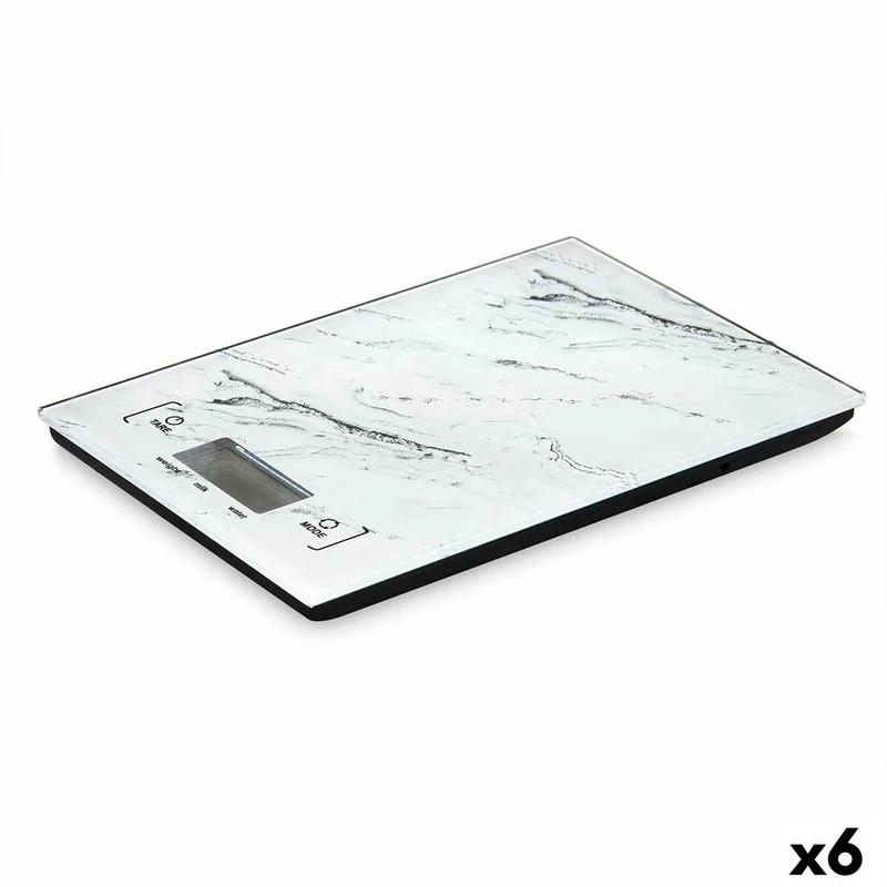 Küchenwaage 5 kg Marmor Weiß 14 x 2 x 20 cm (6 Einheiten)