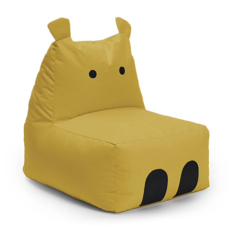 Kindersitzsack Animal Line Hippo (200 L) - indoor & outdoor - Senfgelb
