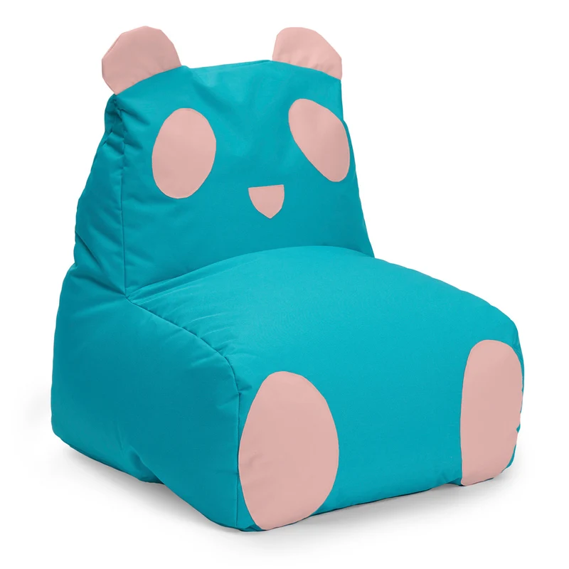 Kindersitzsack Animal Line Panda (180 L) - indoor & outdoor - Türkis/Pastell Pink