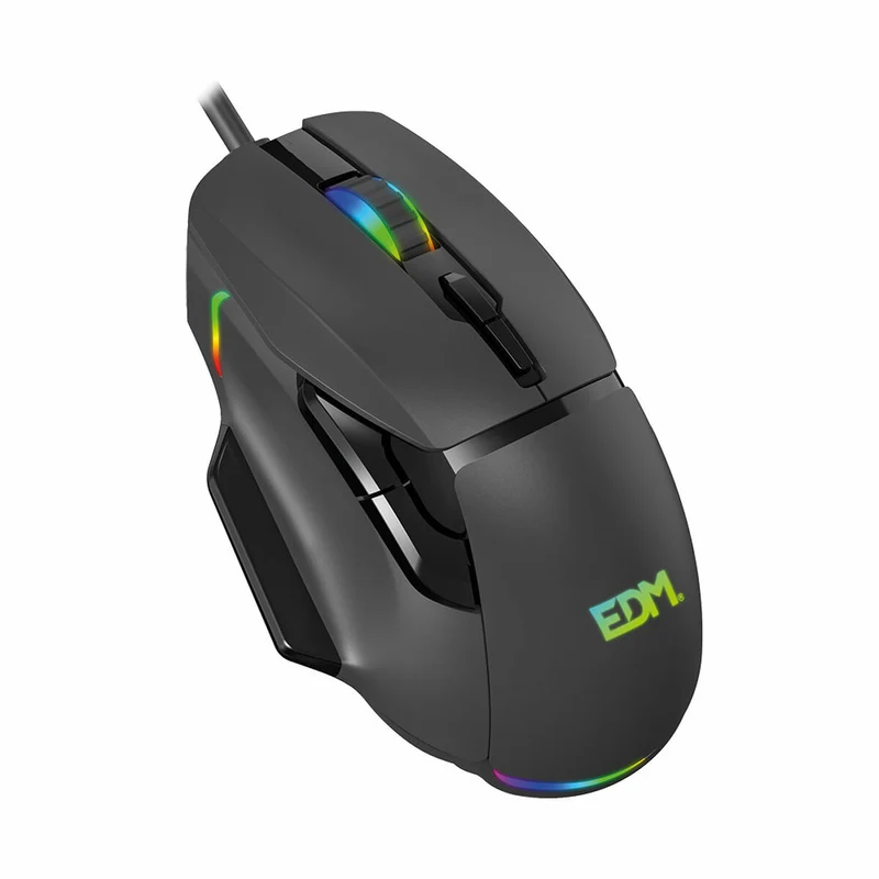 LED-Gaming-Maus EDM 07753 für Spieler Schwarz 7200 dpi