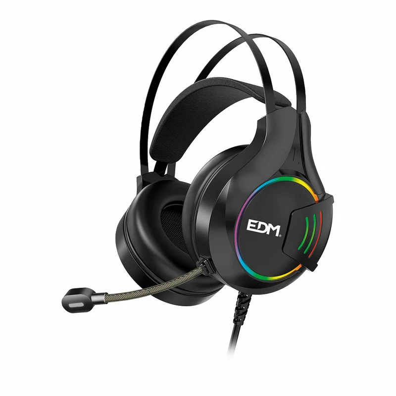 Gaming-Headset mit Mikrofon EDM 07752 für Spieler Schwarz