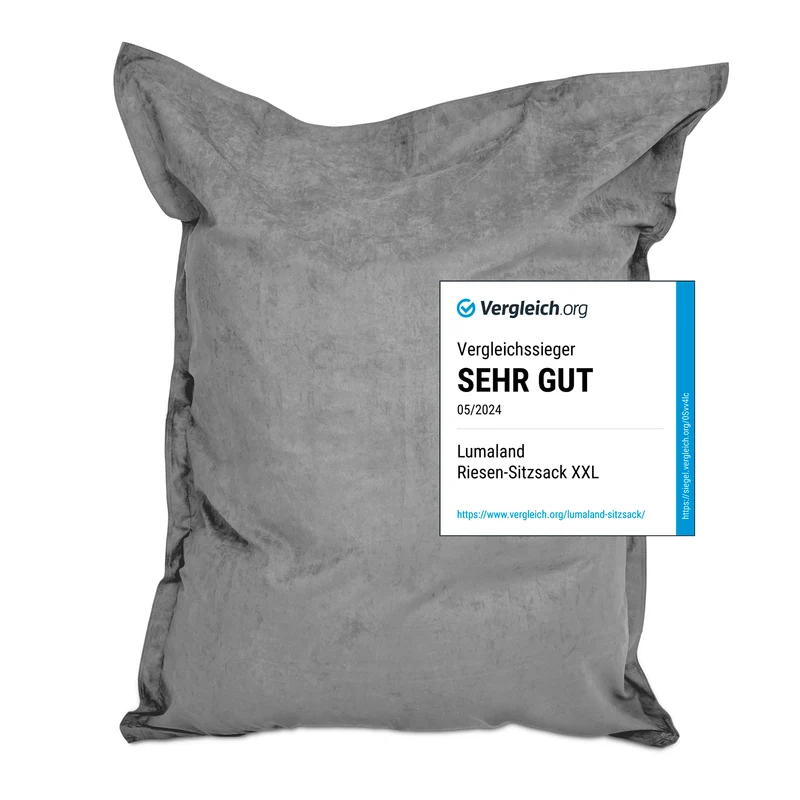 XXL Microvelours Sitzsack (380 L) - indoor - Grau