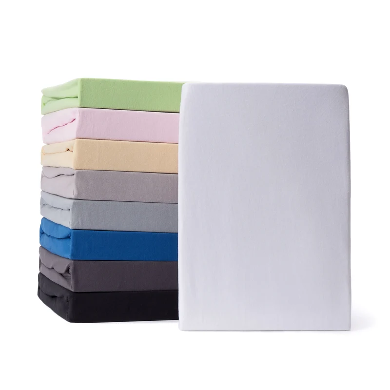 Comfort Jersey Spannbettlaken - 160 g/m² 100% Baumwolle - 100-120 x 200 cm - Weiß