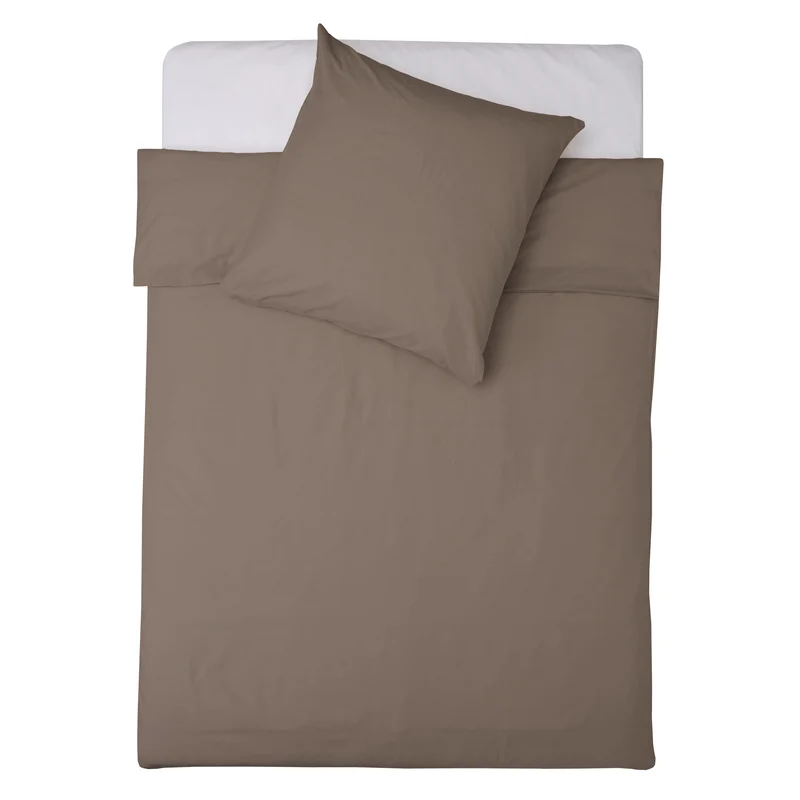 Premium Bettwäsche Everyday - Ganzjahres Bettbezug 155x200 cm & Kissenbezug 80x80 cm - Taupe
