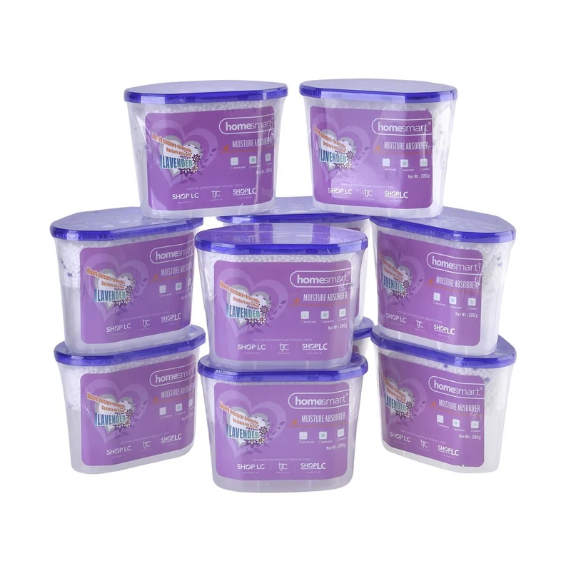HOMESMART 10er-Set Feuchtigkeitsabsorber-Boxen - Frischer Duft für saubere Luft, Lavendel-Duft