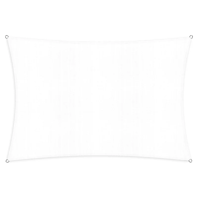 Sonnensegel 100% HDPE mit Stabilisator für UV-Schutz - Rechteck 2 x 3 Meter - Weiß