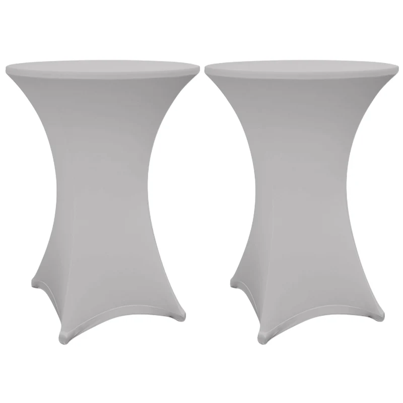 Stehtischhusse - Tisch Bezug - Husse - Ø 70-75 cm - Silbergrau - 2er-Set