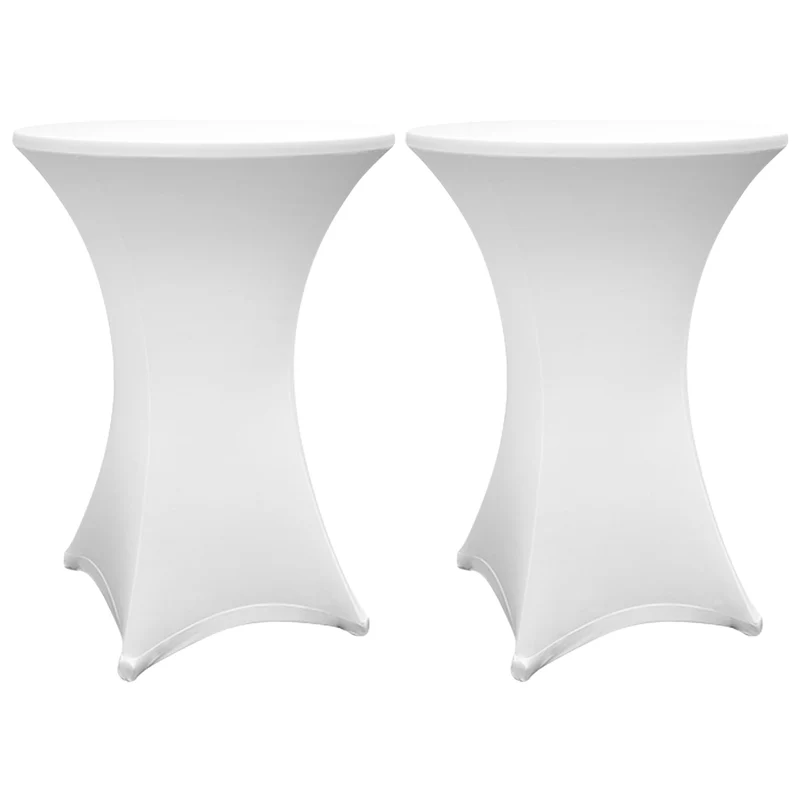 Stehtischhusse - Tisch Bezug - Husse - Ø 70-75 cm - Weiß - 2er-Set