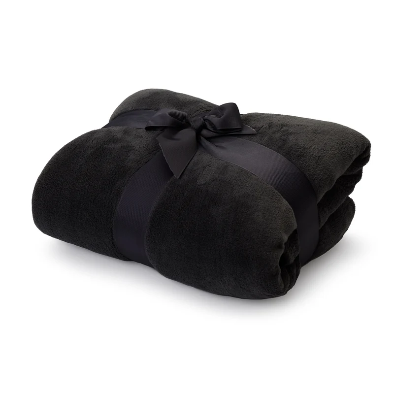 Kuscheldecke - 150x200 cm - Sofadecke & Tagesdecke - Schwarz
