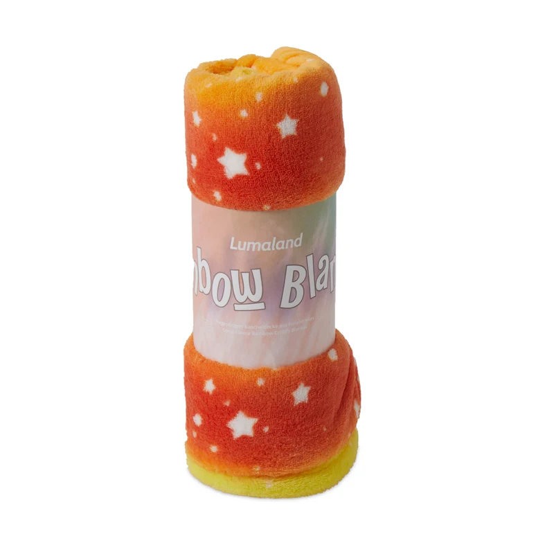 Kuscheldecke für Kinder - 75 x 100 cm - Orange Star