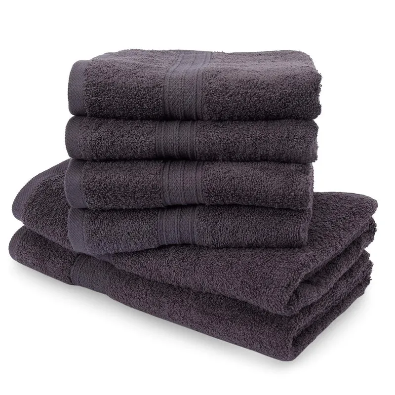 Premium Handtücher 6er-Set - 4 Handtücher 50 x 100 cm + 2 Badetücher 70 x 140 cm - Grau