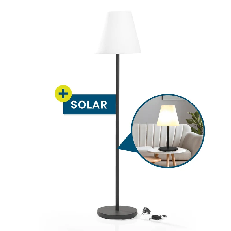 Solar-Stehlampe - 3-fach höhenverstellbar - 3 Helligkeitsstufen