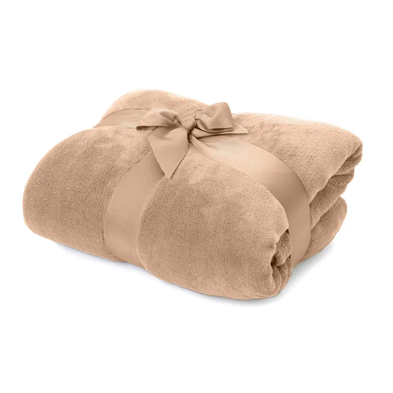 Kuscheldecke - 150x200 cm - Sofadecke & Tagesdecke - Hellbraun