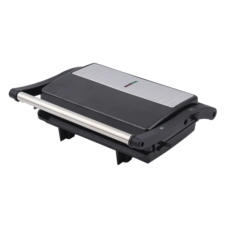 HOMESMART - 2 Scheiben-Kontaktgrill mit Antihaftbeschichtung, Größe 17,5x22,5x9,5 cm, Schwarz