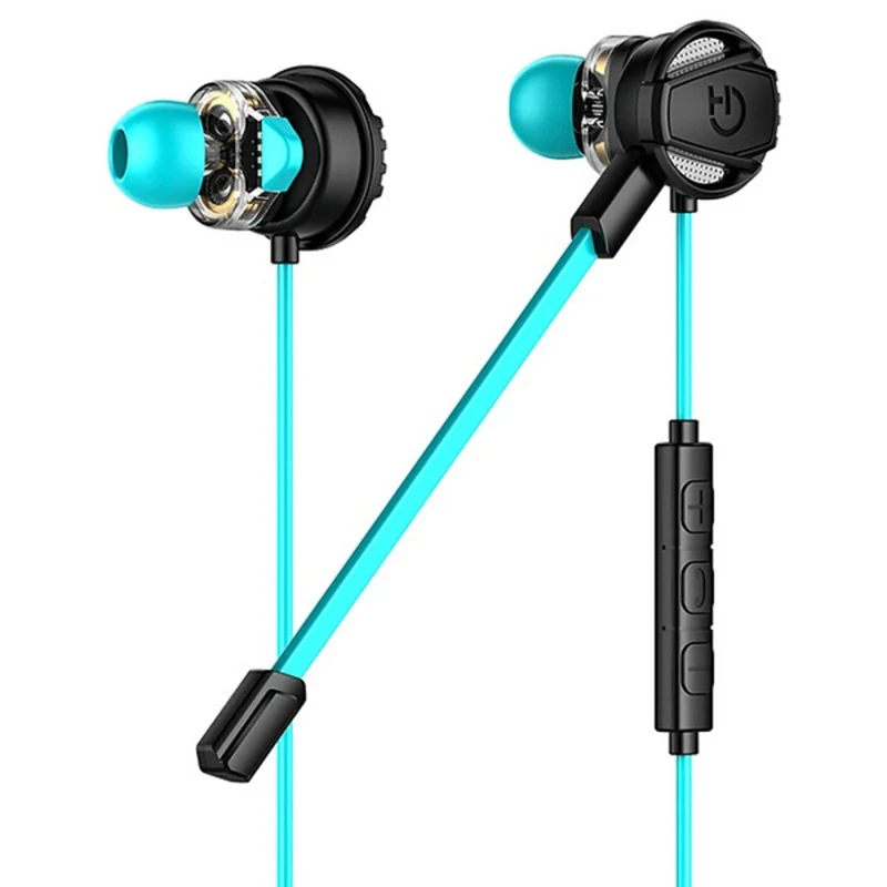 Gaming-Headset mit Mikrofon Hiditec GHE010002 (3.5 mm) Schwarz Blau