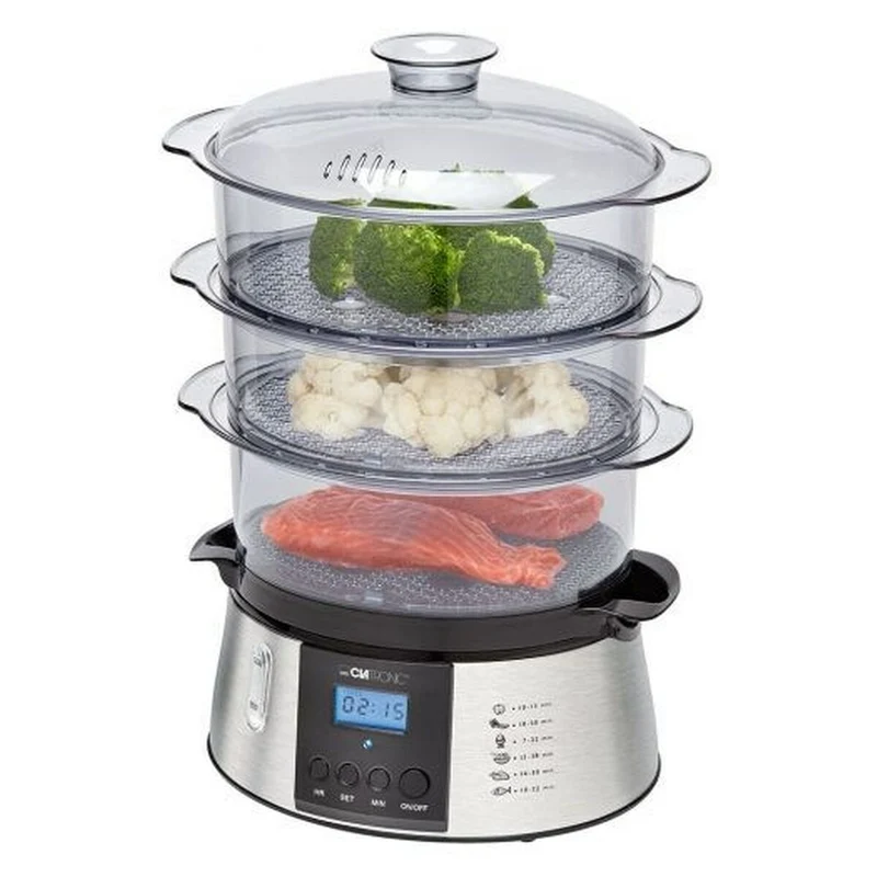 Dampfgarer Clatronic DG 3547 inox Schwarz Transparent 800 W
